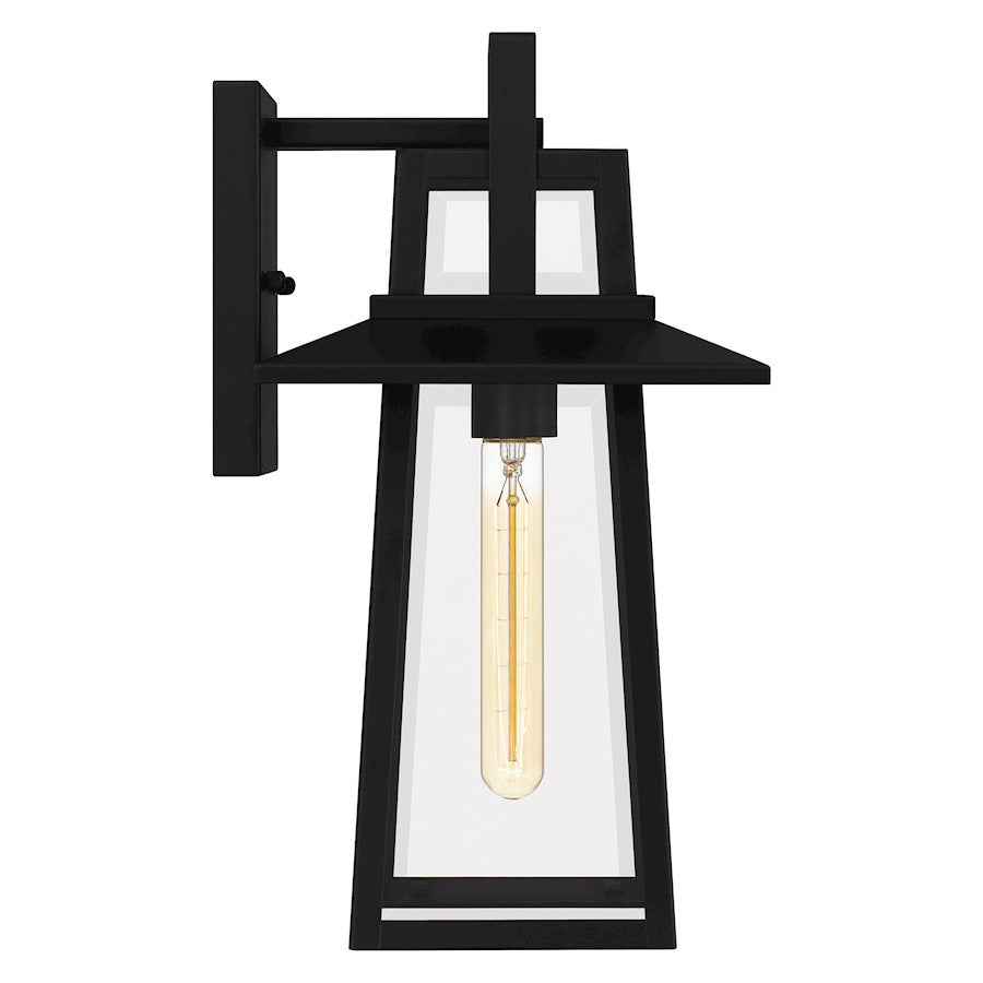 Quoizel Devonport 1 Light Outdoor Lantern, Matte Black/Beveled