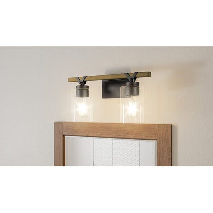 2 Light Bathroom Vanity Light, Matte Black