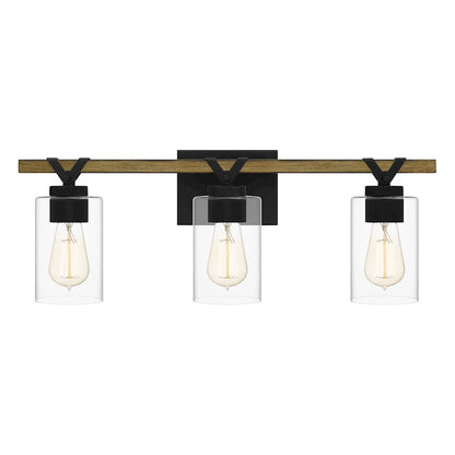 3 Light Bathroom Vanity Light, Matte Black