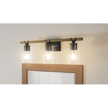 3 Light Bathroom Vanity Light, Matte Black