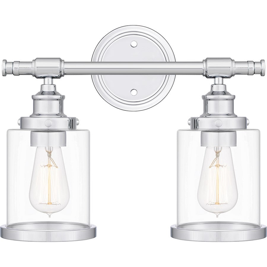 Quoizel Dixie 2 Light Bath Light, Polished Chrome/Clear - DIX8615C