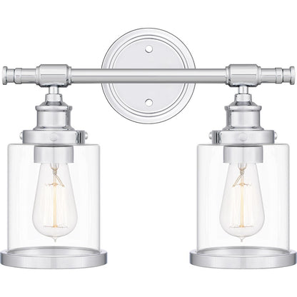 Quoizel Dixie 2 Light Bath Light, Polished Chrome/Clear - DIX8615C