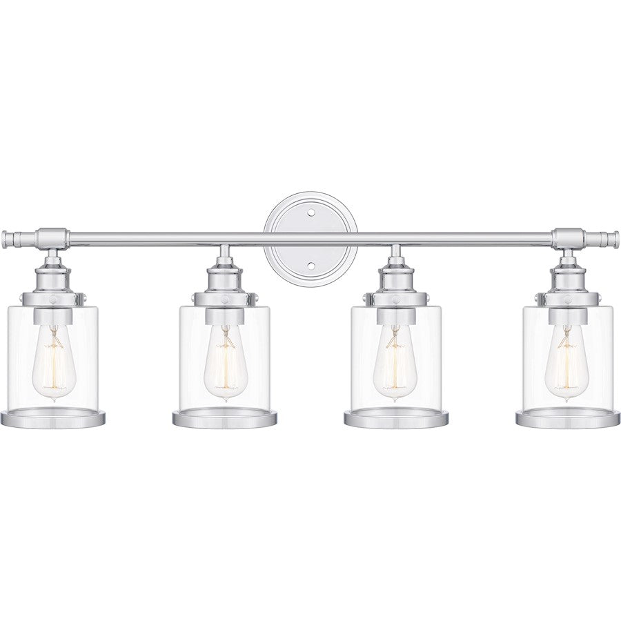 Quoizel Dixie 4 Light Bath Light, Polished Chrome/Clear - DIX8632C