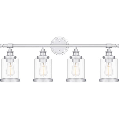 Quoizel Dixie 4 Light Bath Light, Polished Chrome/Clear - DIX8632C