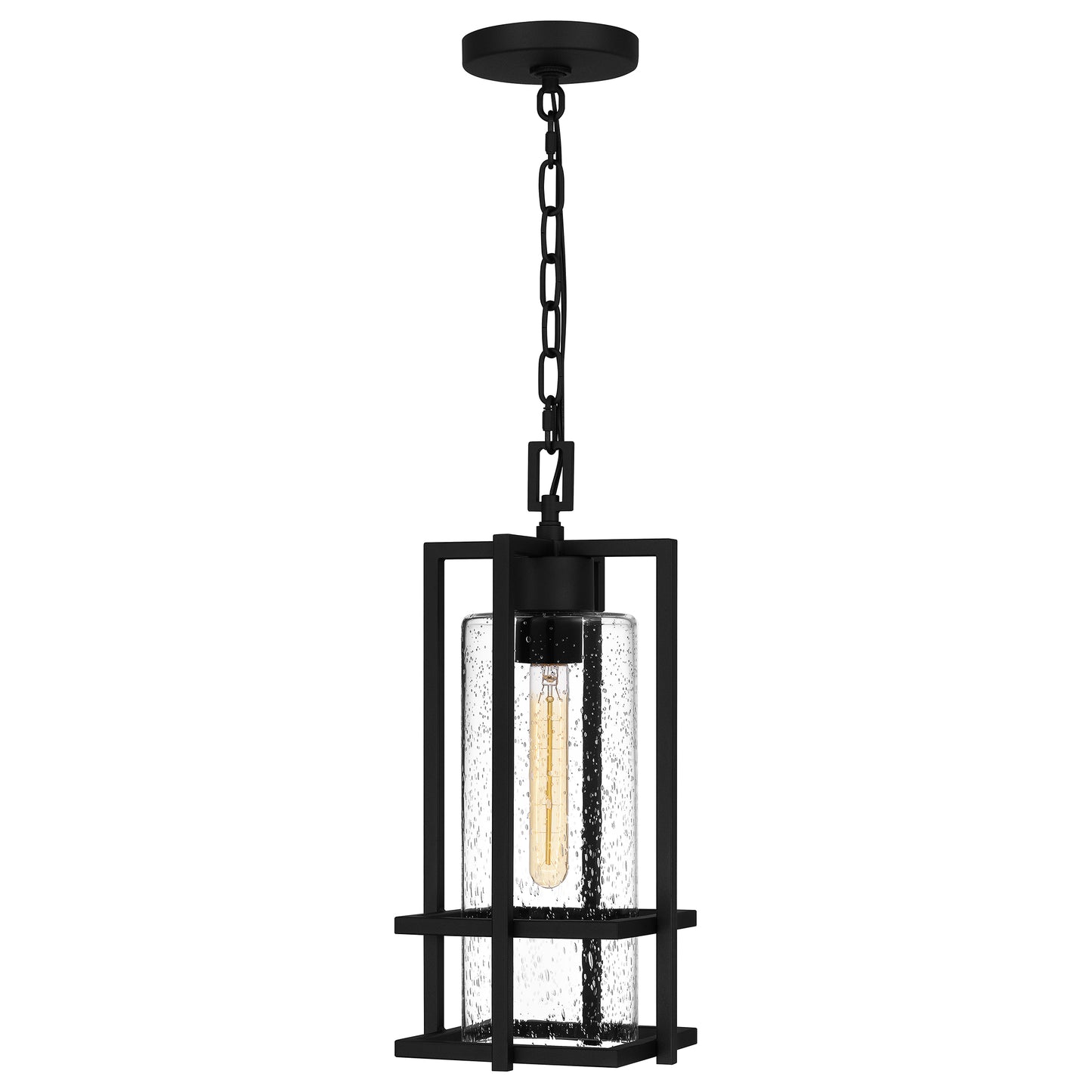 Quoizel Damien 1 Light Mini Pendant, Earth Black/Clear Seeded - DMN1507EK