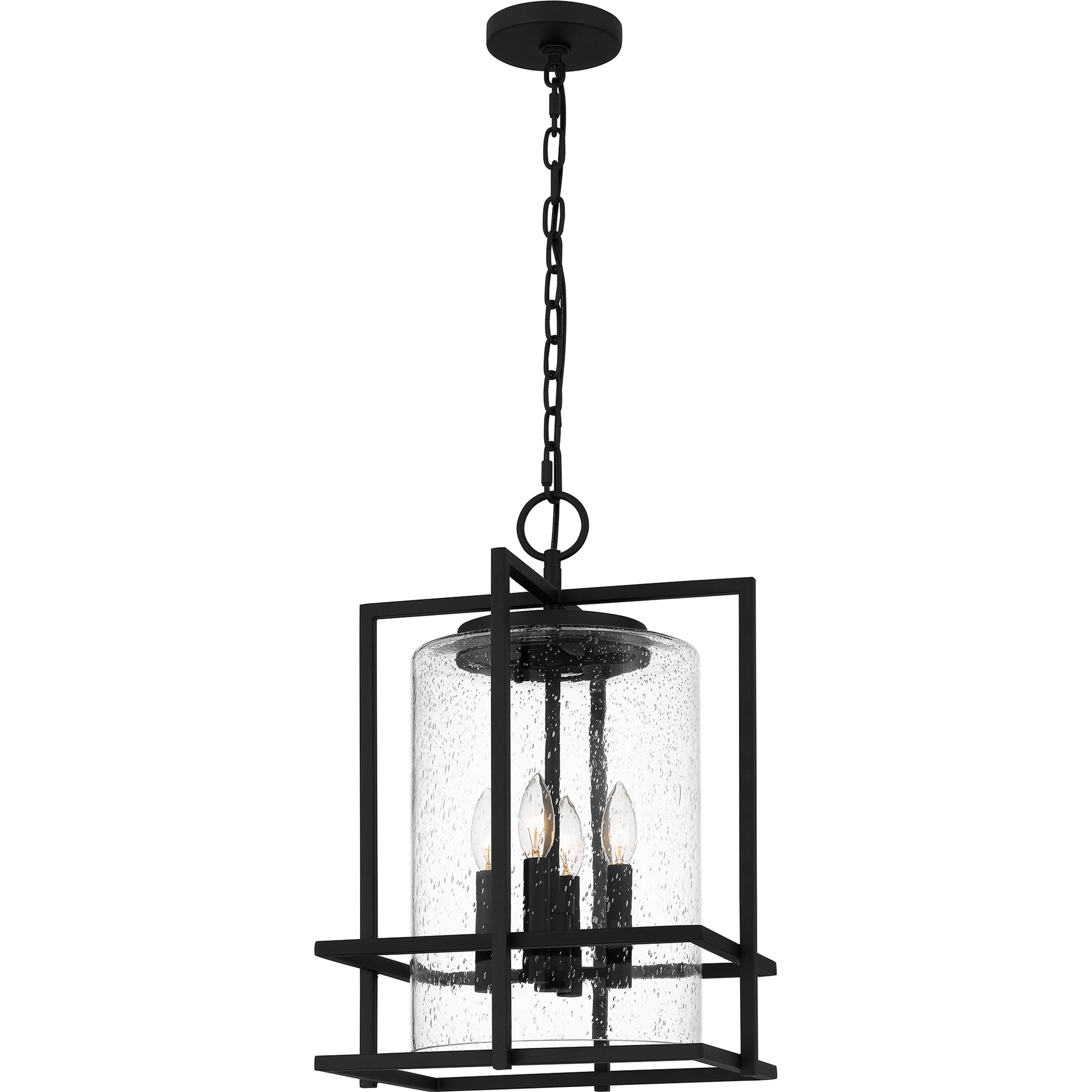 Quoizel Damien 4 Light Pendant, Earth Black/Clear Seedy - DMN1514EK