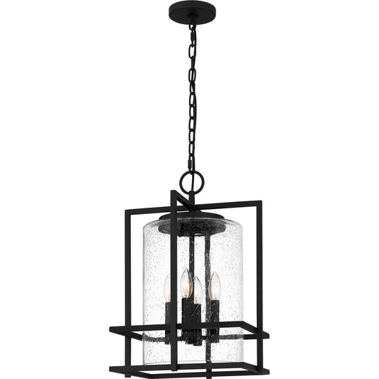 Quoizel Damien 4 Light Pendant, Earth Black/Clear Seedy - DMN1514EK