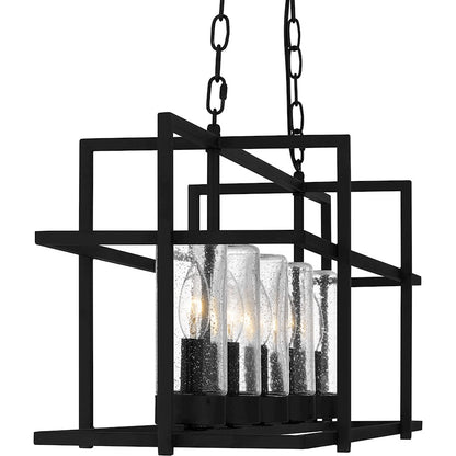 Quoizel Damien 5 Light Island Light, Earth Black/Clear Seedy