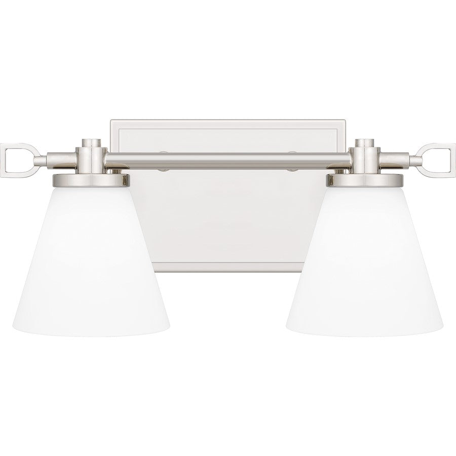 Quoizel Daniels Small Bath Light, Polished Nickel/Opal Etched - DNL8613PK