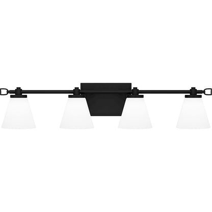 Quoizel Daniels Large Bath Light, Matte Black/Opal Etched - DNL8629MBK