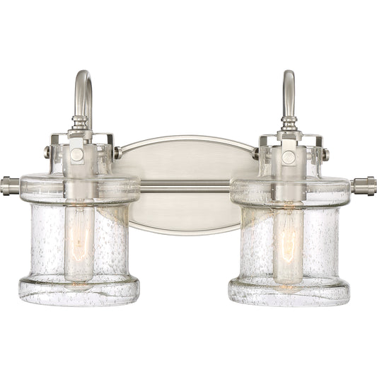 2 Light Bathroom Vanity Light, Brushed Nickel