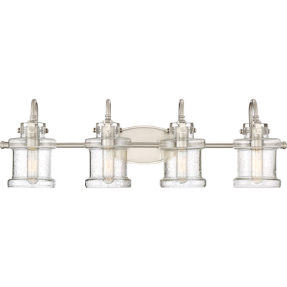 4 Light Bathroom Vanity Light, Brushed Nickel