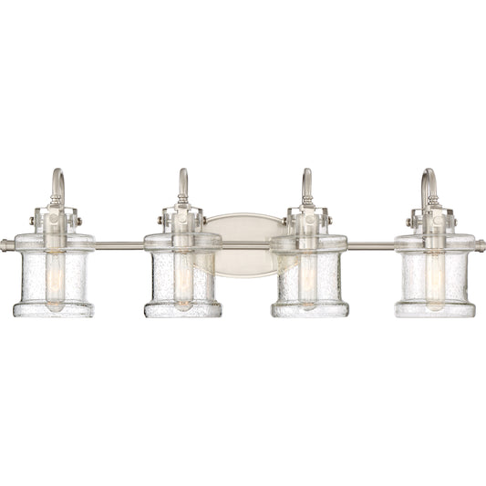 4 Light Bathroom Vanity Light, Brushed Nickel