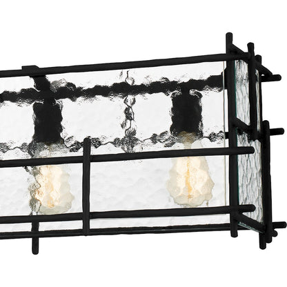 Quoizel Daphne 5 Light Island Light, Matte Black/Clear Ice