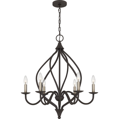 Quoizel Dupont 6 Light Chandelier, Old Bronze - DUP5025OZ