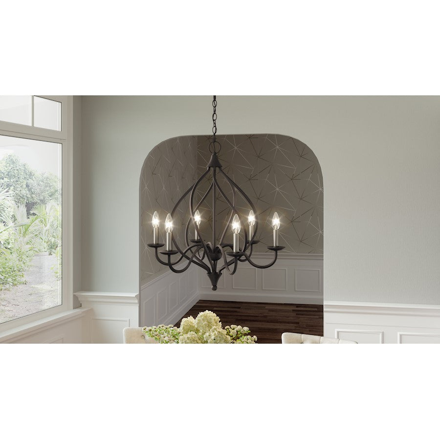 Quoizel Dupont 6 Light Chandelier, Old Bronze