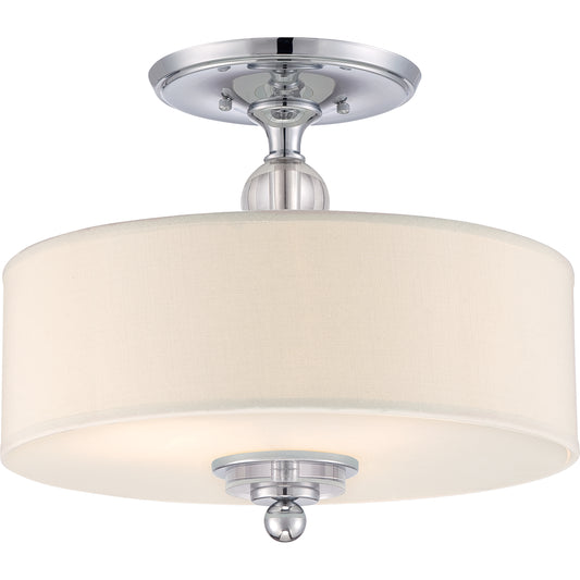 Quoizel 3 Light Downtown Semi-Flush Mount, Polished Chrome