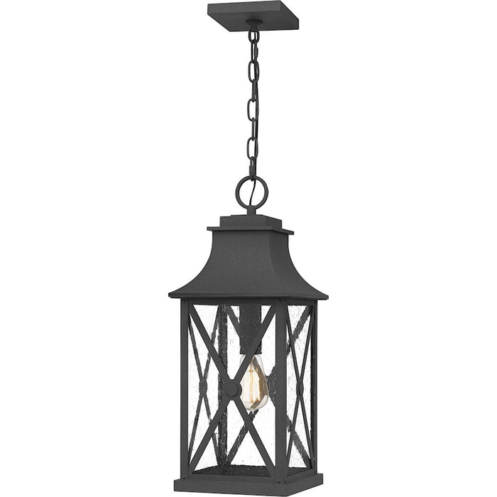 Quoizel Ellerbee 1 Light Outdoor Hanging Lantern, Mottled Black