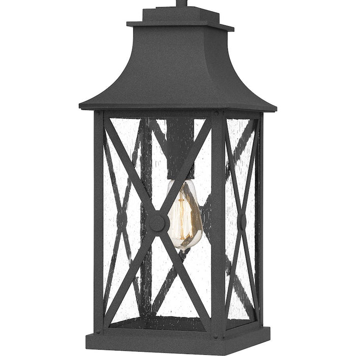 Quoizel Ellerbee 1 Light Outdoor Hanging Lantern, Mottled Black