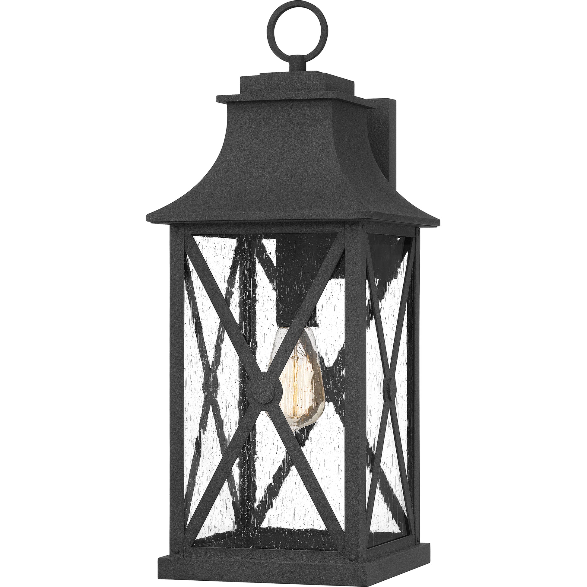 Quoizel Ellerbee 1 Light 18" Outdoor Wall Mount, Mottled Black - ELB8408MB