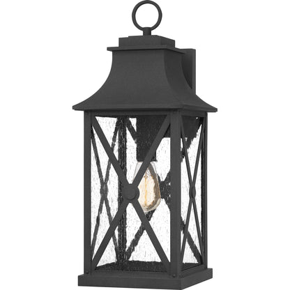 Quoizel Ellerbee 1 Light 18" Outdoor Wall Mount, Mottled Black - ELB8408MB