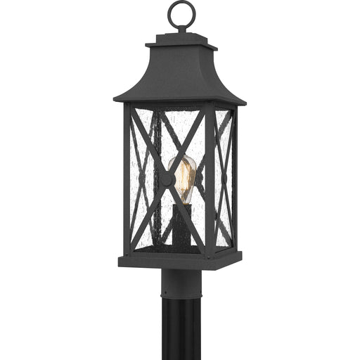 Quoizel Ellerbee 1 Light Outdoor Post Lantern, Mottled Black - ELB9009MB