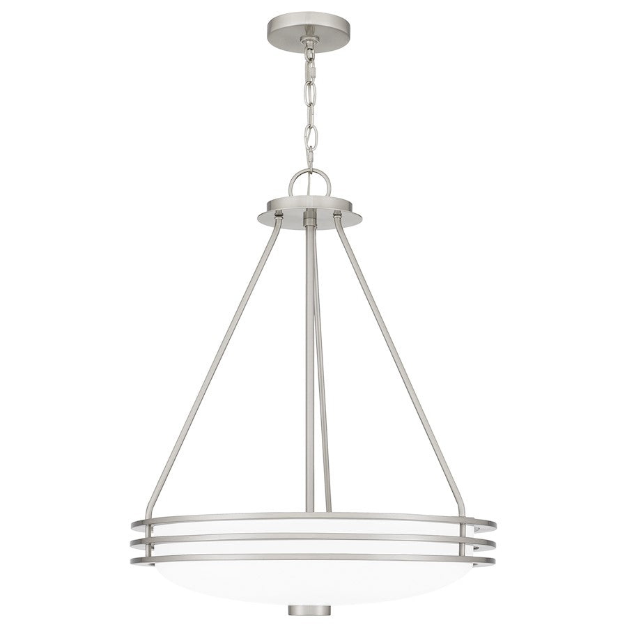 4 Light Pendant, Brushed Nickel