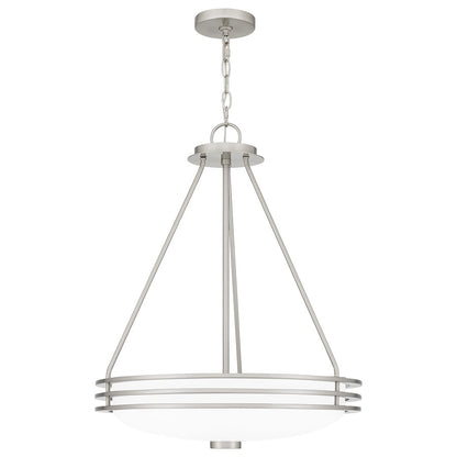 4 Light Pendant, Brushed Nickel