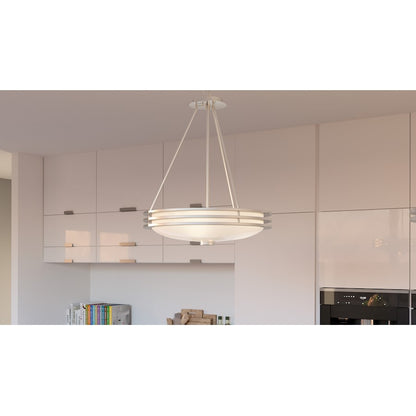 4 Light Pendant, Brushed Nickel