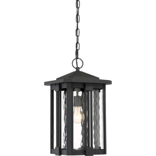 Quoizel Everglade 1 Light Outdoor Hanging Lantern, Earth Black