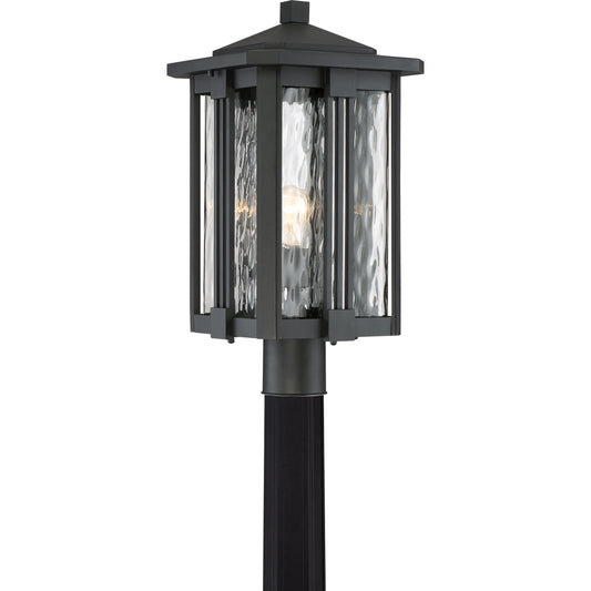 Quoizel Everglade 1 Light Post Lantern, Earth Black