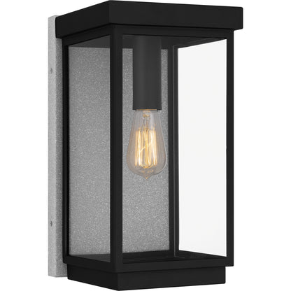 Quoizel Ezra 1 Light 11" Outdoor Lantern, Earth Black/Clear Tempered - EZR8406EK