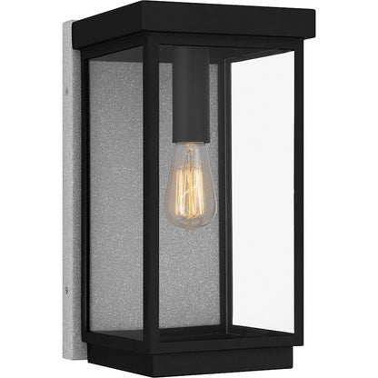 Quoizel Ezra 1 Light 15" Outdoor Lantern, Earth Black/Clear Tempered - EZR8408EK