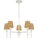 Quoizel Flannery 5 Light Chandelier, Antique White/Seagrass - FLA5026AWH