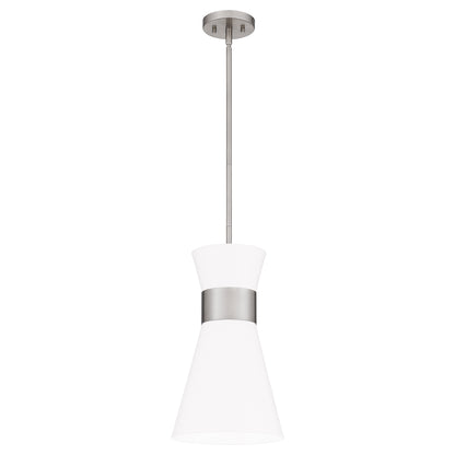 Quoizel Fremont 1 Light 9" Mini Pendant, Aged Brass/White Metal - FMT1505AB