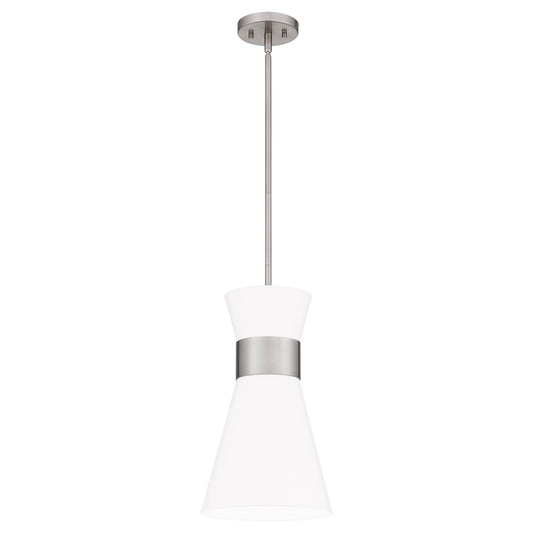 Quoizel Fremont 1 Light 9" Mini Pendant, Aged Brass/White Metal - FMT1505AB