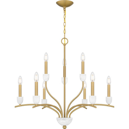 Quoizel Frida 9 Light Chandelier, Aged Brass - FRI5032AB