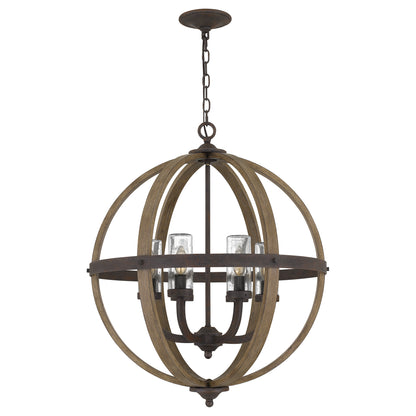 Quoizel Fusion 6 Light Pendant, Rustic Black - FSN3525RK