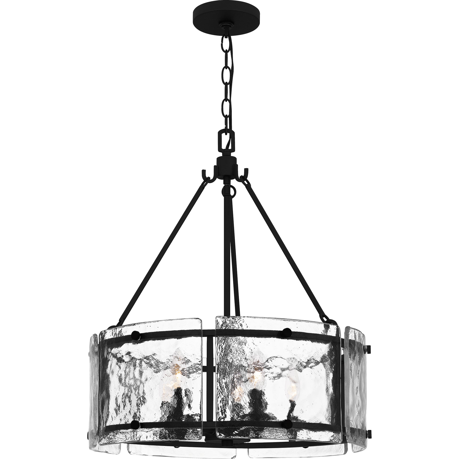 Quoizel Fortress 5 Light Pendant, Earth Black/Clear Textured - FTS2821EK