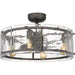 Quoizel Fortress 4 Light Fan Light, Mottled Silver/Clear Glass Panel - FTS3124MM