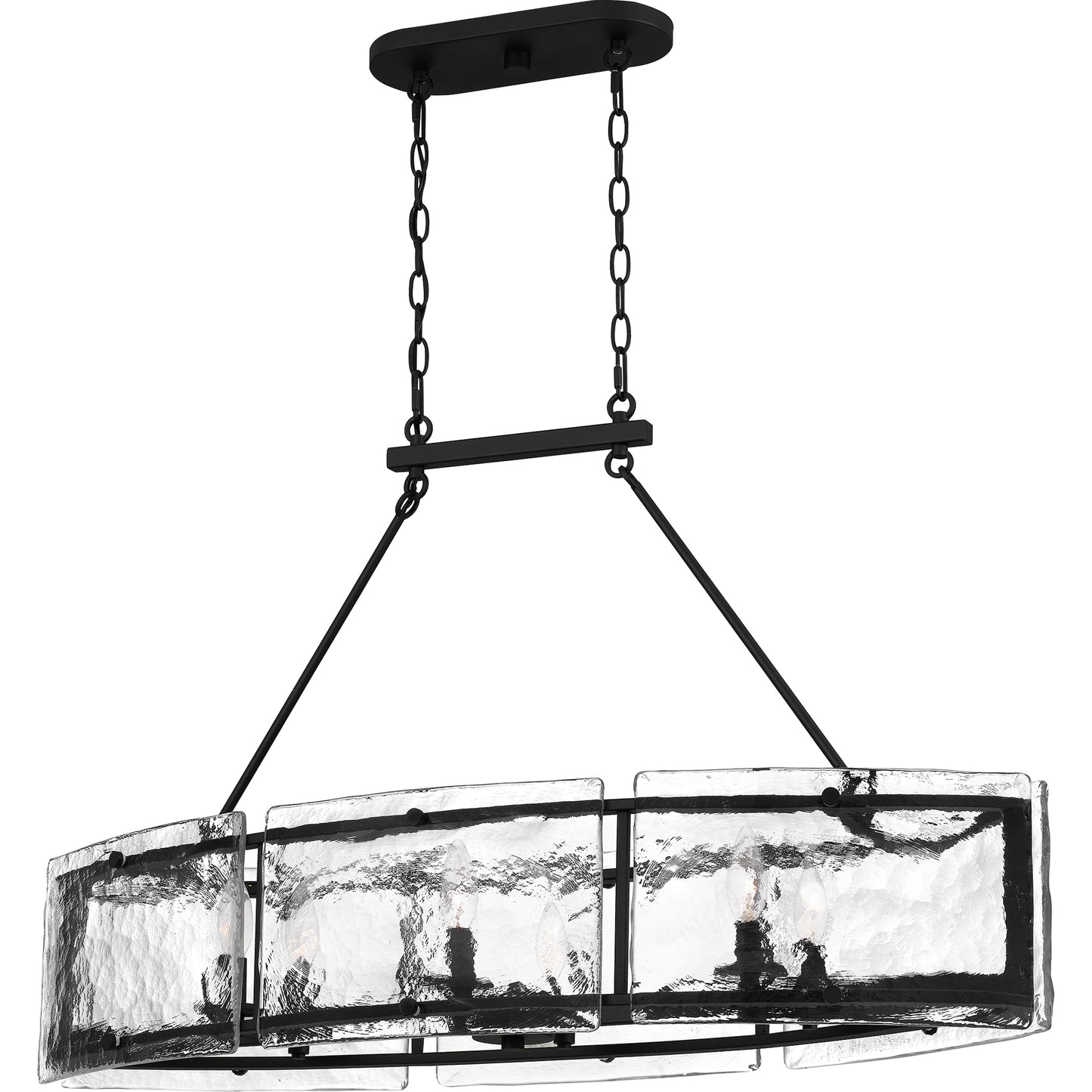 Quoizel Fortress 6 Light Island Light, Earth Black/Clear Textured - FTS638EK