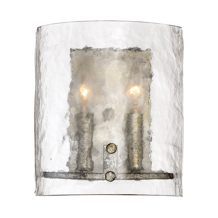 Quoizel 2 Light Fortress Wall Sconce, Mottled Silver