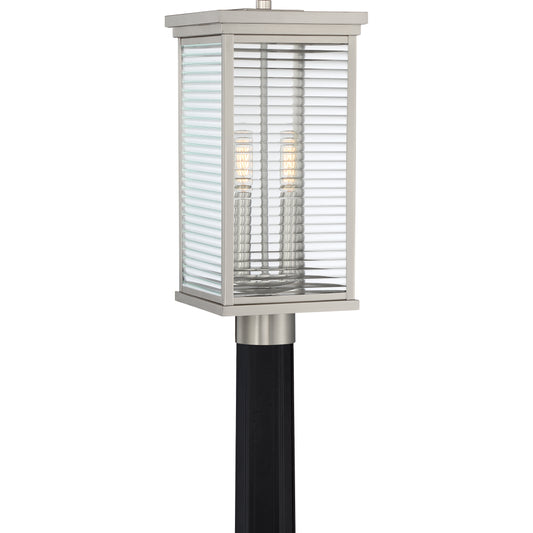 Quoizel Gardner 2 Light Outdoor Lantern, Stainless Steel - GAR9008SS