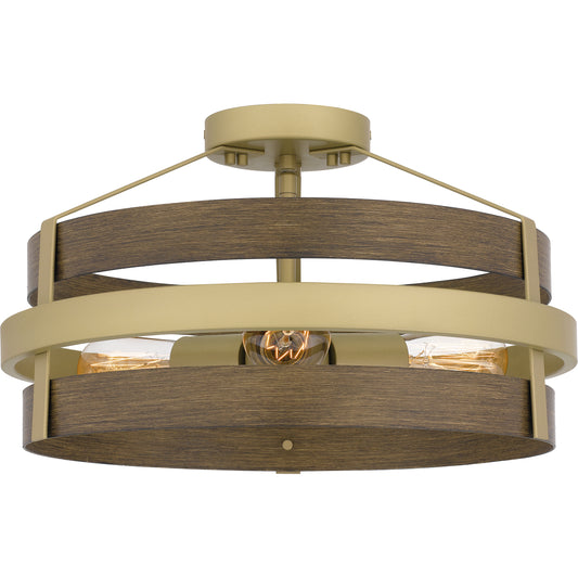 Quoizel Gadsen 3 Light Semi-Flush Mount, Brushed Nickel - GDN1716BN