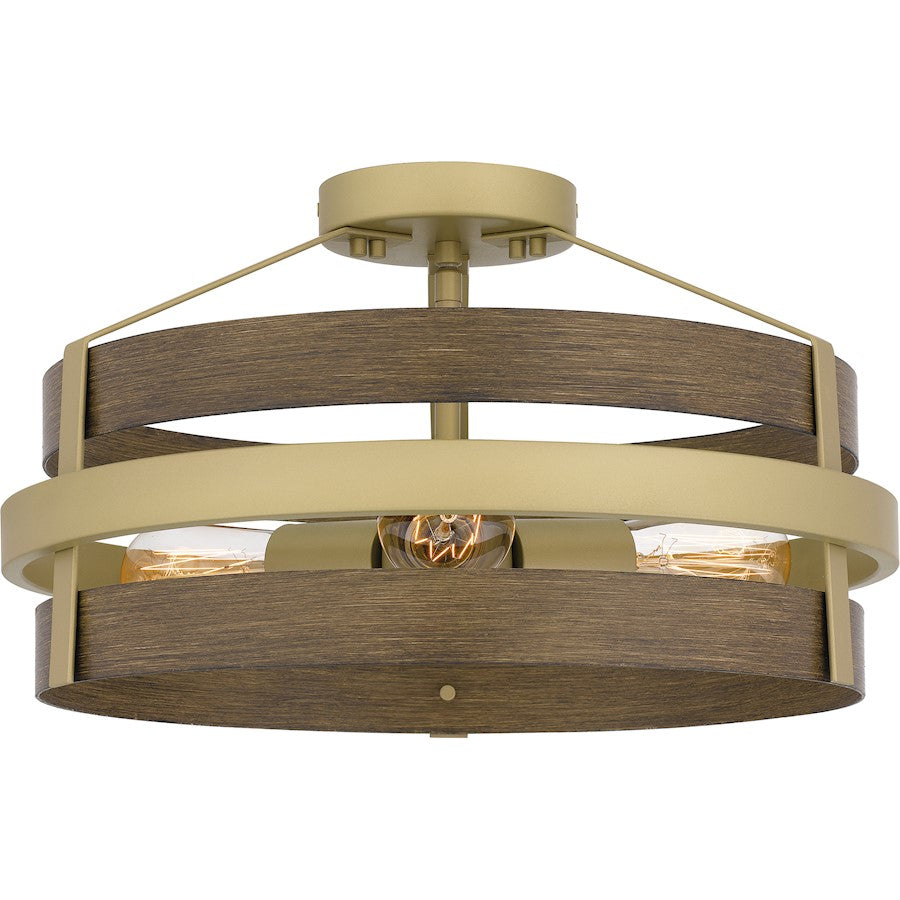 Quoizel Gadsen 3 Light Semi-Flush Mount, Champagne Gold - GDN1716CG