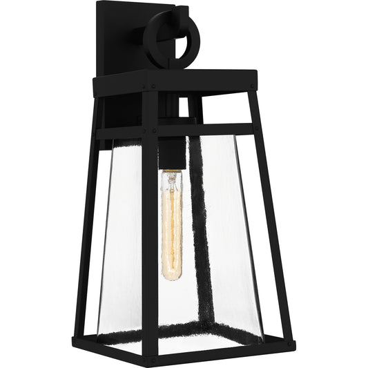 Quoizel Godfrey 1 Light 14" Outdoor Lantern, Matte Black/Clear Rain - GFY8406MBK