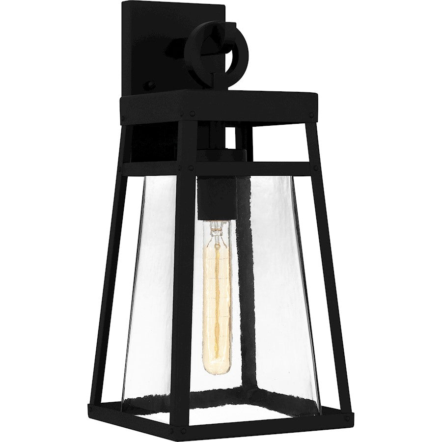 Quoizel Godfrey 1 Light 17" Outdoor Lantern, Matte Black/Clear Rain - GFY8408MBK