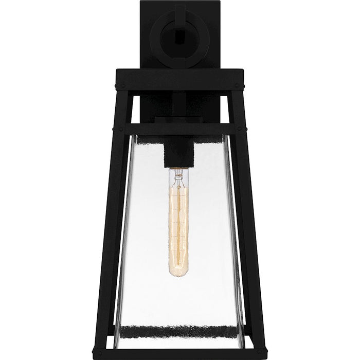 Quoizel Godfrey 1 Light Outdoor Lantern, Matte Black/Clear Rain