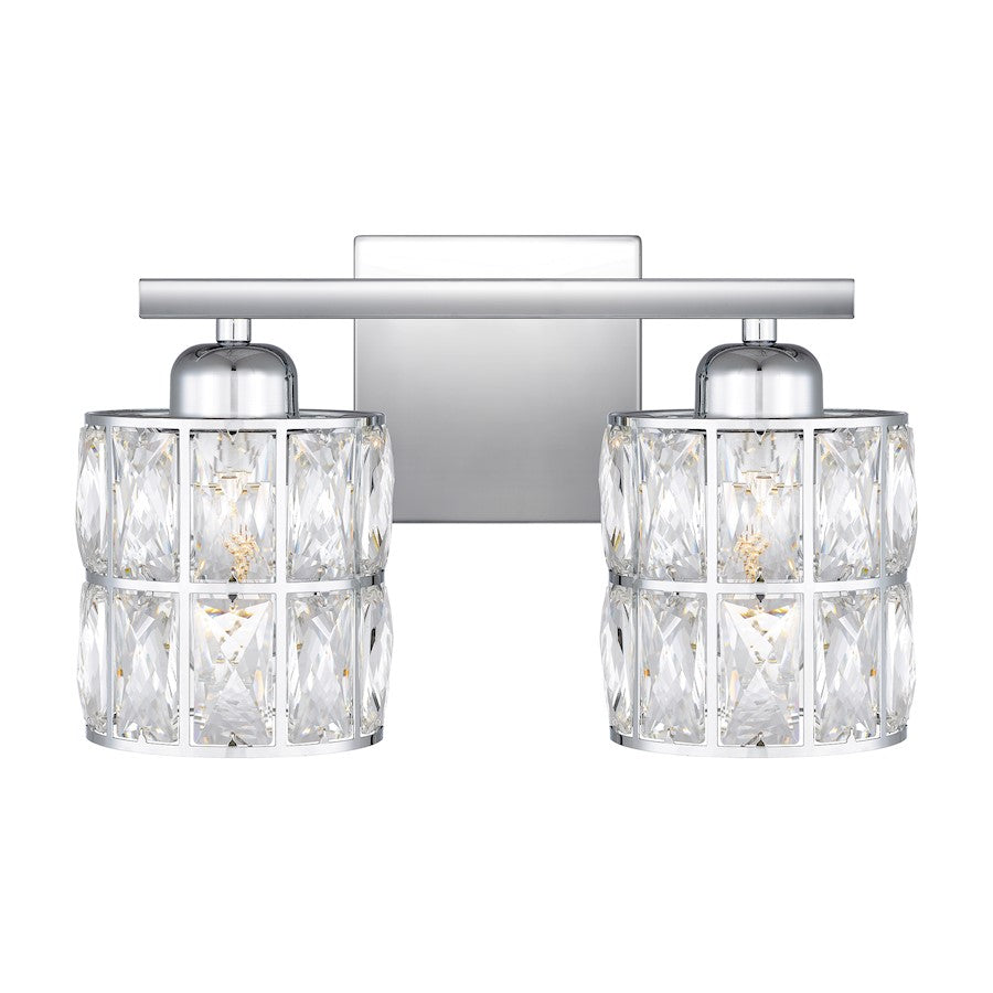 2 Light Bathroom Vanity Light, Polished Chrome