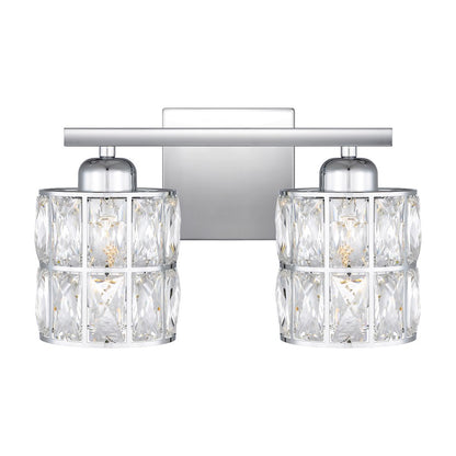 2 Light Bathroom Vanity Light, Polished Chrome